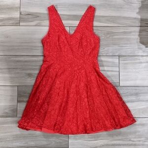 Elegant Red Lace Dress